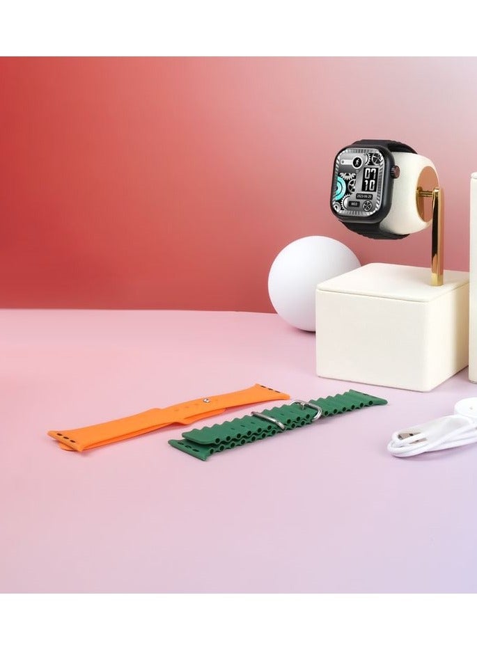 Modio ST12 Smart Watch 2.2 Inch Full Screen Display With 4G SIM card Support 3 Pair Straps and Wireless Charger For Ladies and Gents Black - Image 3